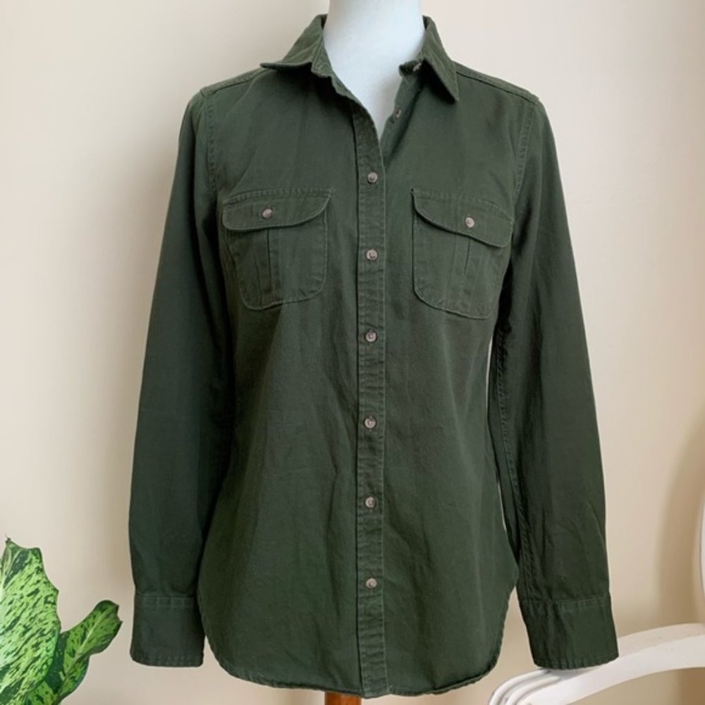 Merona Olive Green Button Up Top